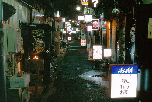 One of the wider streets in Golden Gai